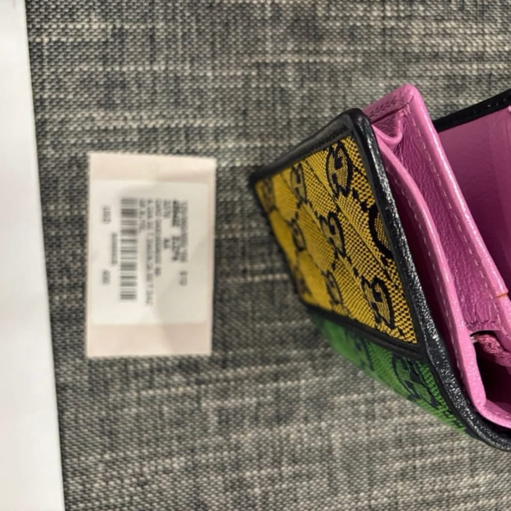 EUC Authentic Gucci Colorful Green, Yellow and Pink Wallet - Picture 8 of 8